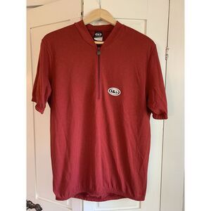 Louis Garneau Cycling Jersey Mens XL Red Maroon Short Sleeve Reflective Bike USA